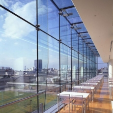 Glass Curtain Walls on an Industrial Building