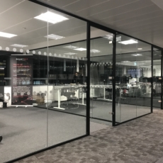 Glass Partition Wall Installation in an Office Space